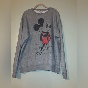 DISNEY MENS MICKEY MOUSE SWEAT SHIRT WITH FLEECE INSIDE